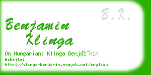 benjamin klinga business card